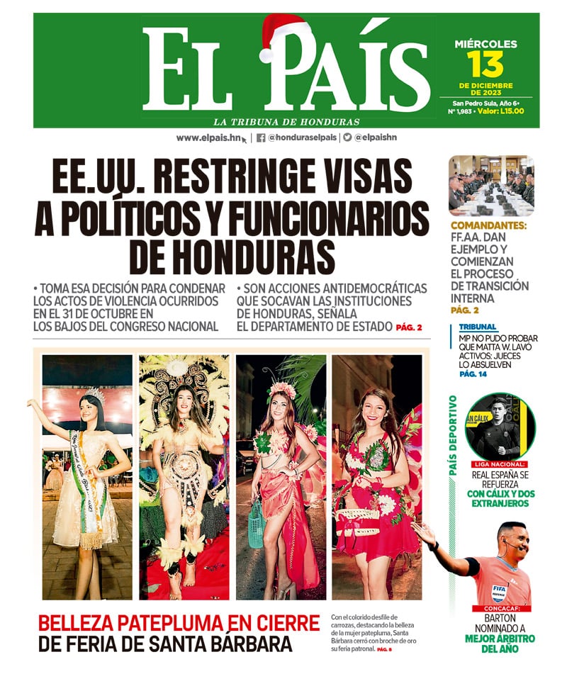 EE.UU. RESTRINGE VISAS A POLÍTICOS Y FUNCIONARIOS DE HONDURAS