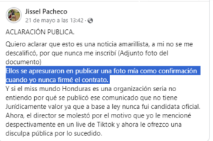 Destituyen a Tocoa del Miss Honduras Mundo 2024