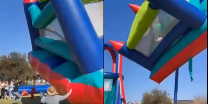 Castillo inflable se eleva